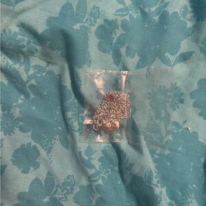 Silver Chain Necklace with Red Gem